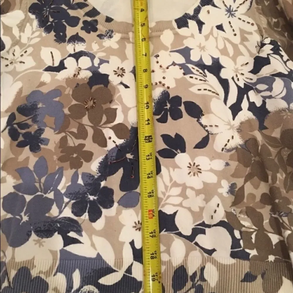 BEAUTIFUL FLORAL 3/4 Length Sweater